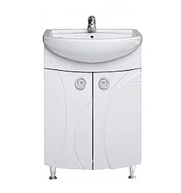 Тумба Aqwella Samba с раковиной Уют 550, белый (Sam. 01.05)