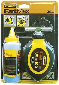 0-47-681 STANLEY КОМПЛЕКТ ИЗ ШНУРА РАЗМЕТОЧНОГО "FATMAX" В ПЛАСТМАССОВОМ КОРПУСЕ 30М, ФЛАКОНА МЕЛО