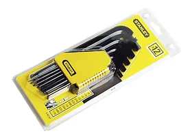 0-69-257 STANLEY КОМПЛЕКТ ИЗ 12-ТИ ТОРЦЕВЫХ ШЕСТИГРАННЫХ КЛЮЧЕЙ 1/16"->3/8"