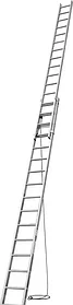 Двухсекционная, вытягиваемая тросом, лестница KRAUSE CORDA 2x16