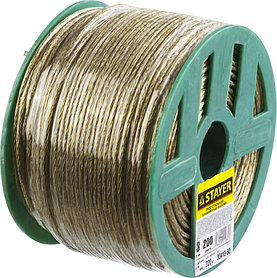 Трос стальной в полимерной оболочке Stayer, 3 мм, 200 м (30410-30)