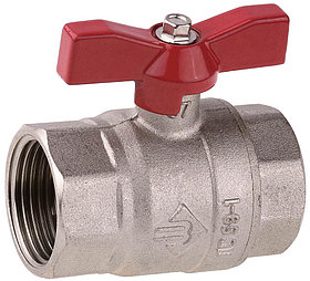 Кран шаровой полнопроходной "мама-мама", ЗУБР Ø 1", ручка "бабочка" (51353-N-1)