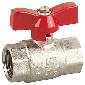 Кран шаровой полнопроходной "мама-мама", ЗУБР Ø 1/2", ручка "бабочка" (51353-N-1/2)