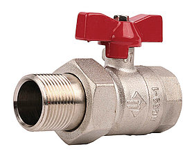 Кран шаровой полнопроходной "мама-папа", ЗУБР Ø 3/4", ручка "бабочка" (51357-N-3/4)