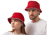 Панама с контрастной окантовкой , красный/белый