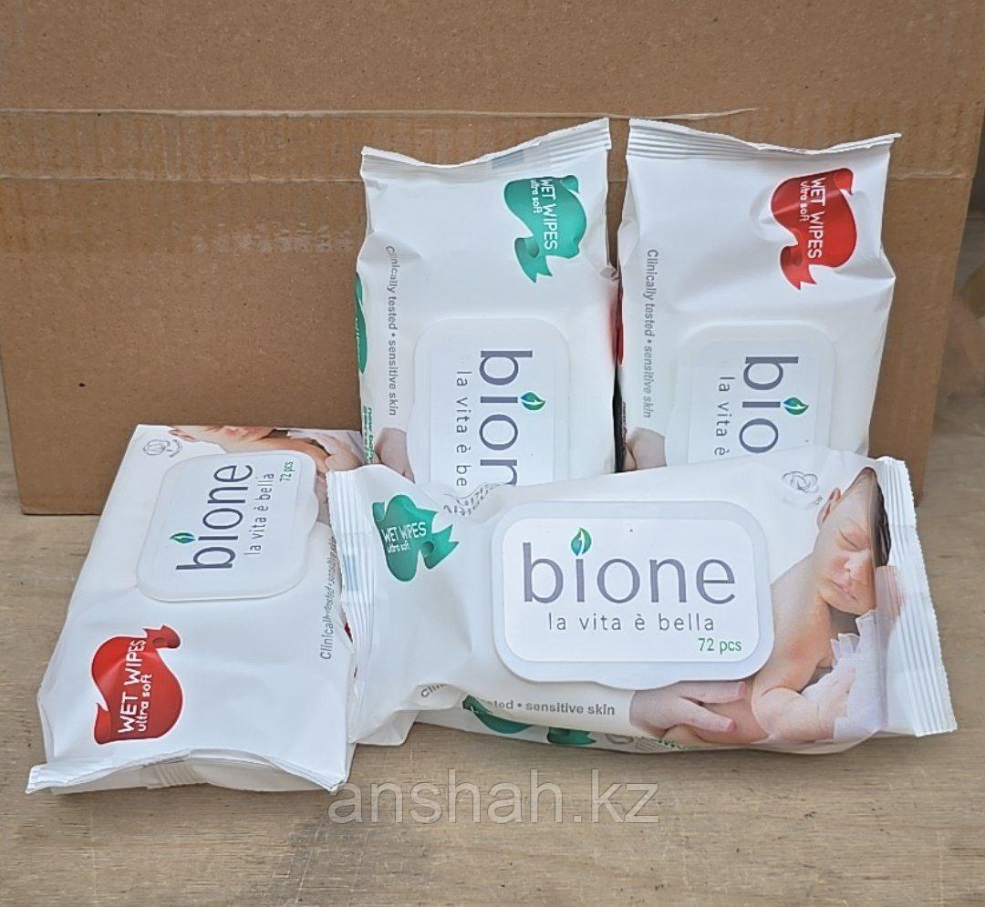 Влажные салфетки 72шт Bione, фото 1