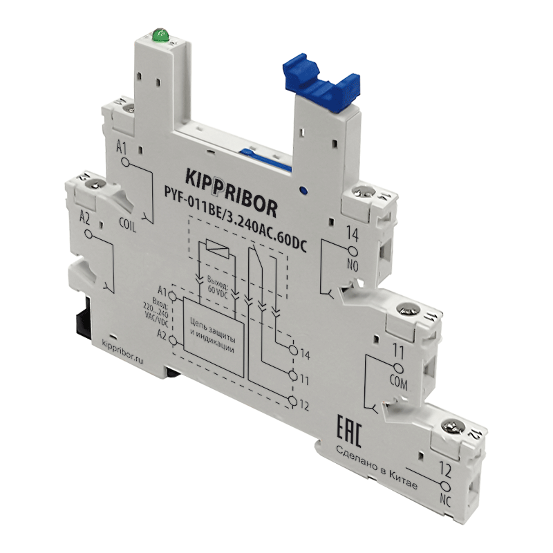 Монтажные колодки KIPPRIBOR PYF-011BE (для 1-контактных промежуточных реле серии SR) PYF-011BE/3.24DC.24DC
