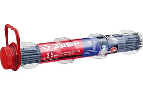 Электрод сварочный, 1,5 кг в ПВХ тубе, МР-3 рутиловый, ЗУБР  Д 2,5 х 350 мм