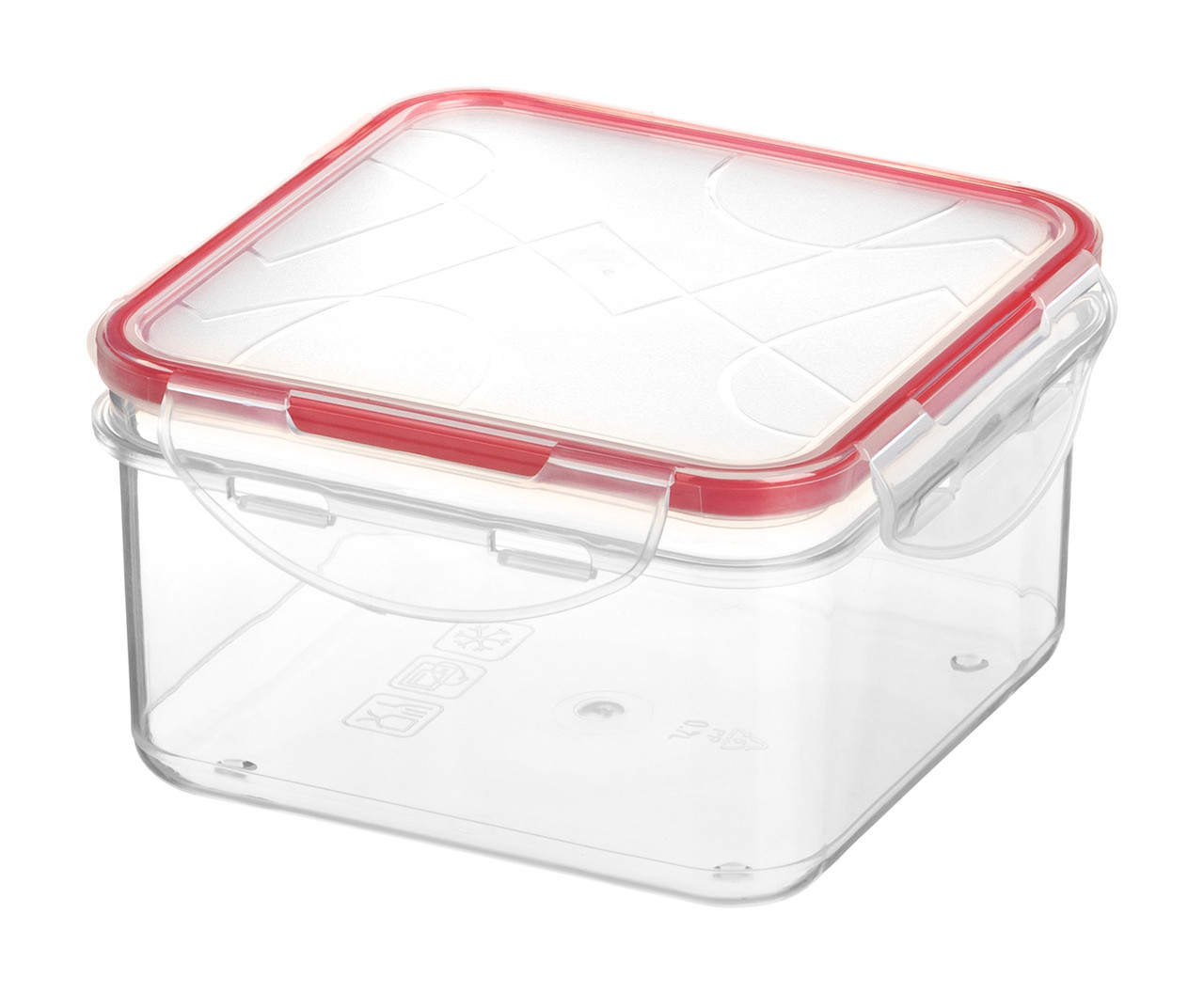 Контейнер для продуктов "Modena" квадратный 0,7л с защелками (бесцветный)