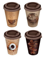 Стакан с крышкой 420мл "Кофе" (темно-коричневый)