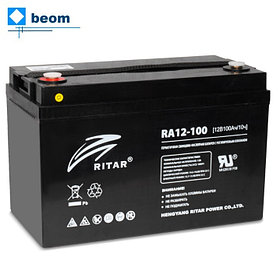 Аккумуляторная батарея Ritar RA12-100 ( 12В 100Ач | размеры ШхГхВ 328х172х220 мм | вес 29.36 кг| Тип клемм болтовое соединение )