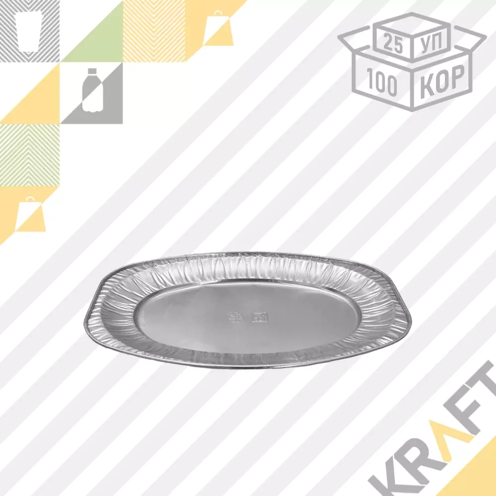 Поднос фольгированный, 351*235 мм (h-25), 1200 мл (25/100), фото 1