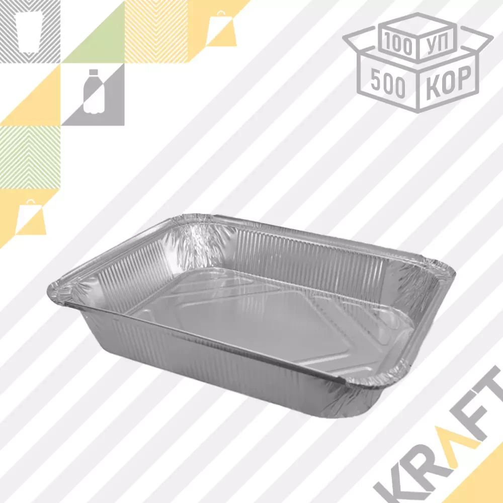Форма фольгированная, 260*180 мм (h-58), 1900 мл (100/500) (3111), фото 1