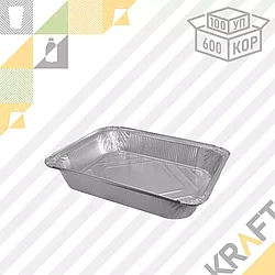 (R84L) Форма фольгированная, 220*160 мм (h-38), 900 мл (100/600) (3048)