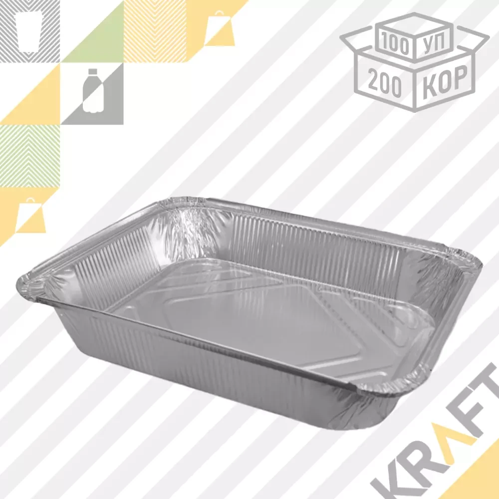 (R31L) Форма фольгированная, 320*260 мм (h-50), 3240 мл (25/200) (3054), фото 1