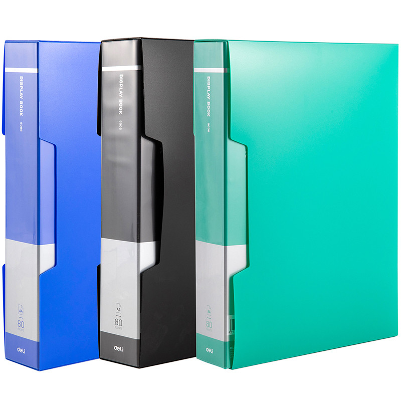 Папка с файлами DELI "Classic" на 80 вкладышей, 1,0 мм, в боксе, ассорти