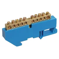 Шина "N" нулевая ШНИ 6х9 12-Д-С с изолятором на DIN-рейку (KR0609G-12P)