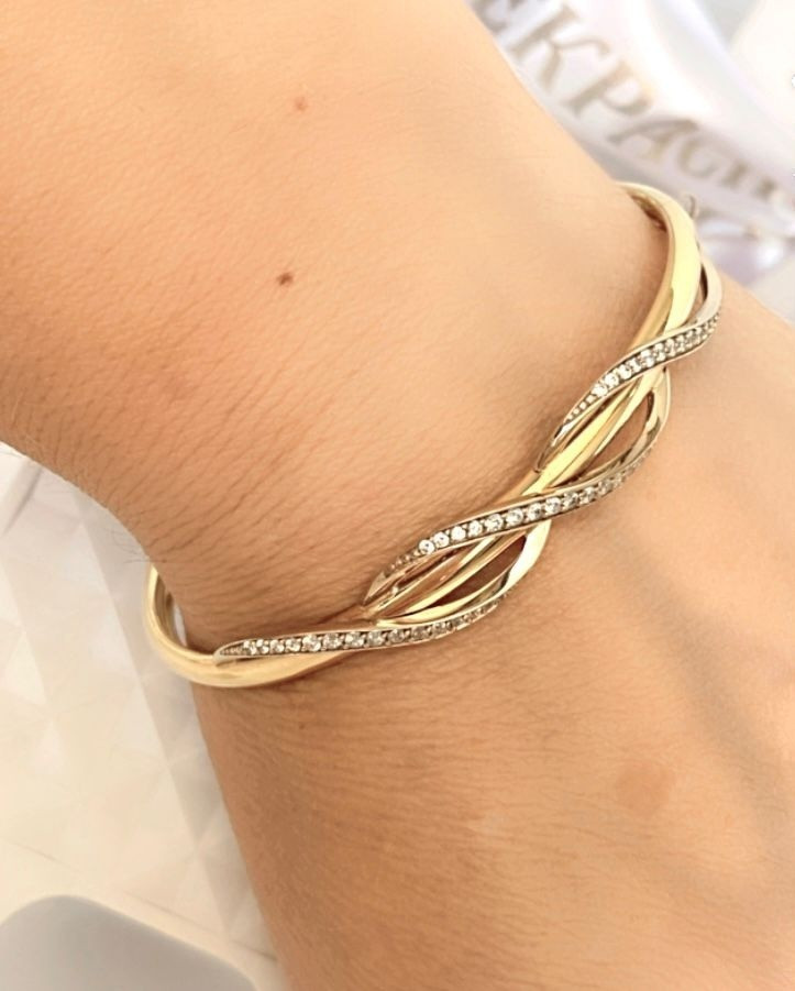 Браслет ЭСТЕТ 01Б161274Ж длина 17 см, вес 9.45 г золото, плетение обод, фото 1