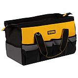 Сумка для инструмента Denzel 20 карманов съемный органайзер 10 карманов наплечный ремень 500x245x300мм 90293, фото 6