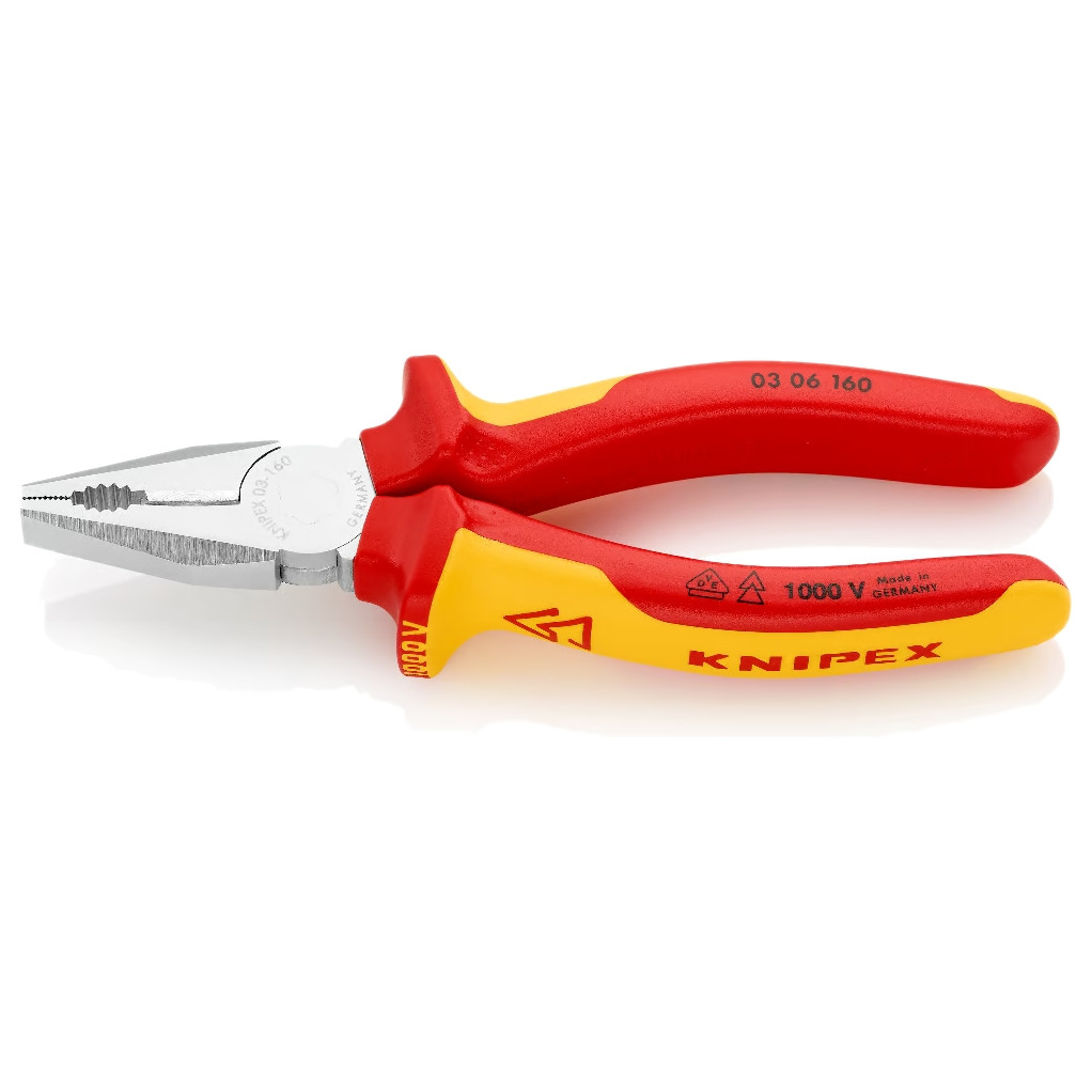 Плоскогубцы KNIPEX комбинированные диэлектрические 160 мм 03 06 160, фото 1