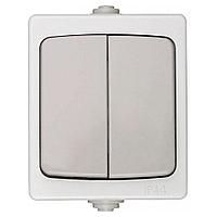 Выключатель СВЕТОЗАР "CITY LIGHT" двухклавишный 10А/250В SV-54336-W