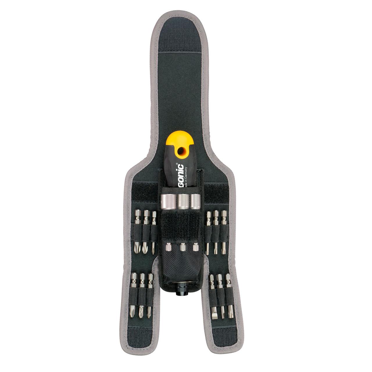 Трещотка Felo поворотная Ergonic K с набором бит в чехле, 16шт. 06071604, фото 1