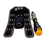 Трещотка Felo поворотная Ergonic K с набором бит в чехле, 16шт. 06071604, фото 2