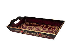 Поднос для подарков и денег на Тойбастар, 30 см, коричневый