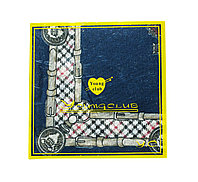 Платок носовой в упаковке (синий с узорами), 12 см