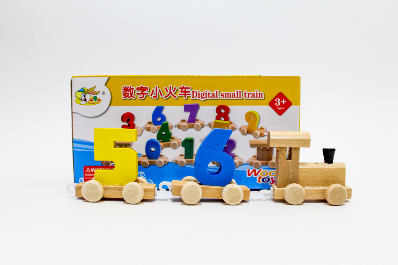 Деревянные цифры для счета "Паровозик", фото 1