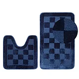 Набор Аквалиния 2 ковра Шахматы синий 45*45, 45*75 Twist (4680018349122), фото 4