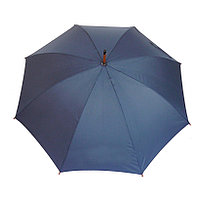 Зонт-трость с деревянной ручкой, полуавтомат, синий