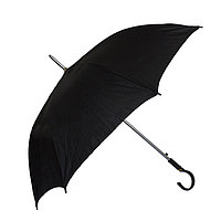 Полуавтоматический зонт-трость с деревянной ручкой, чёрный