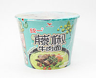 Лапша быстрого приготовления (острая), зеленая, бумажная чаша