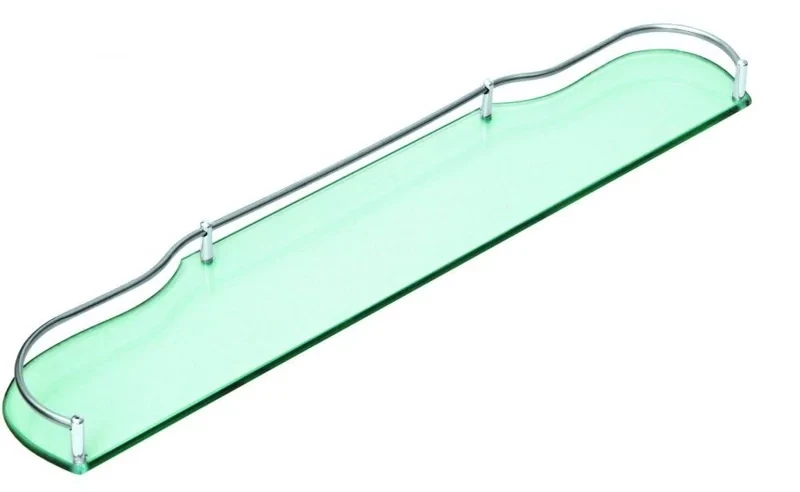 Полка стеклянная Аквалиния с бортиком прозрачная HH-207 60*11, фото 1
