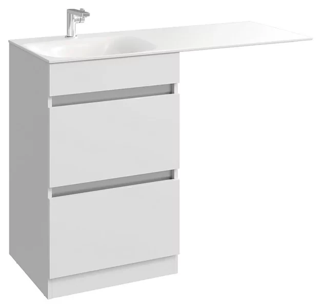 Тумба напольная «FORMA» с двумя ящиками 115см с умывальником Forma 115 (Литьевой мрамор), цвет белый, FOR01052, фото 1