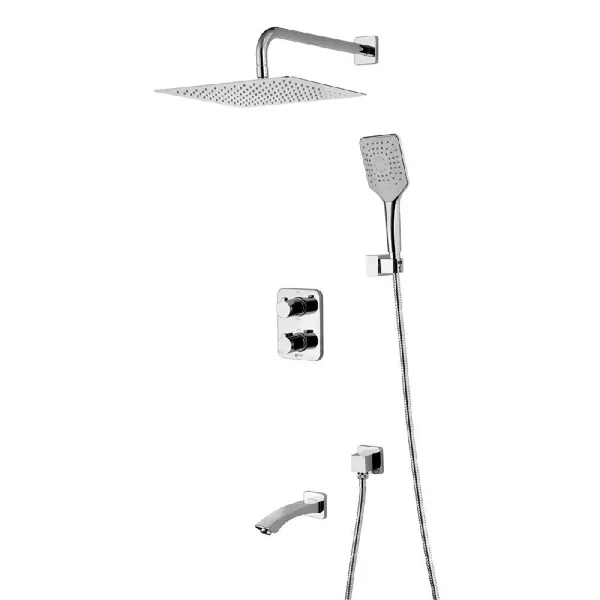 Смеситель Lemark "YETI" термостатический для ванны и душа, встраиваемый, с доп. 3-ф. лейкой, хром LM7842C, фото 1