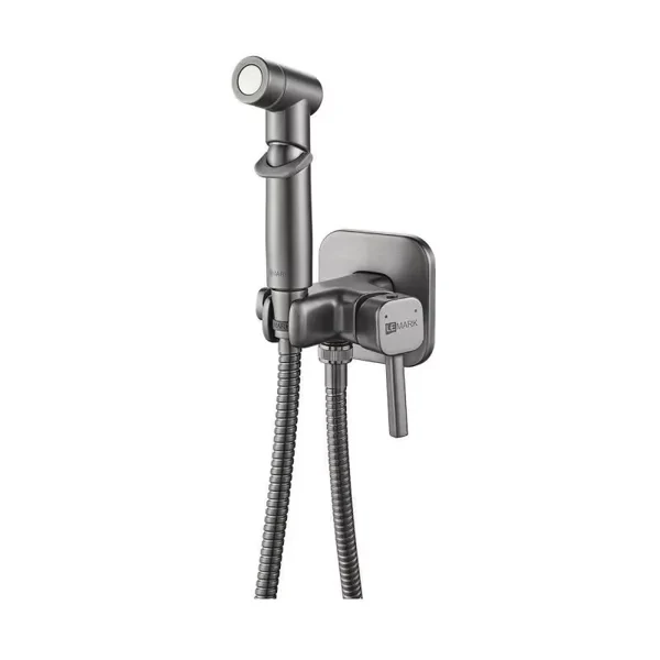 LM7165GM "SOLO" Смеситель с гигиеническим душем, встраиваемый, графит, фото 1