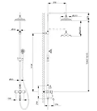 Смеситель для ванны "Перетто" с верхней душевой лейкой "Тропический дождь" LM6362RB, фото 2