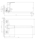 Смеситель для ванны "Rossinka" S35-33 с плоским изливом, фото 2