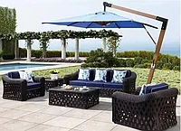 Зонт квадратный ART. Home Wood W-Lux (blue), 3*3м, синий (с 4-мя утяжелителями в комплекте)