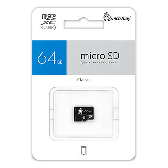 Micro SDXC карта памяти Smartbuy 64GB Class 10 LE