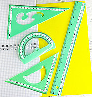 Набор линеек 30см 4шт Adeer зеленые