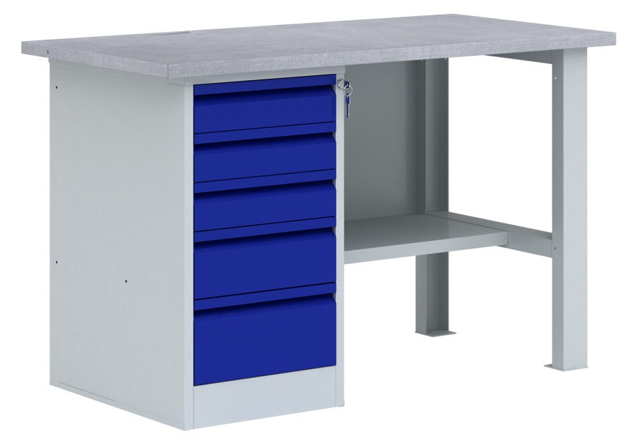 Однотумбовый металлический верстак ВП-3/1,2, фото 1