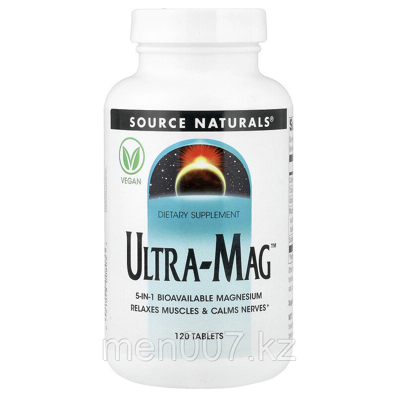 БАД Магний Ultra-Mag, 120 таблеток, Source Naturals