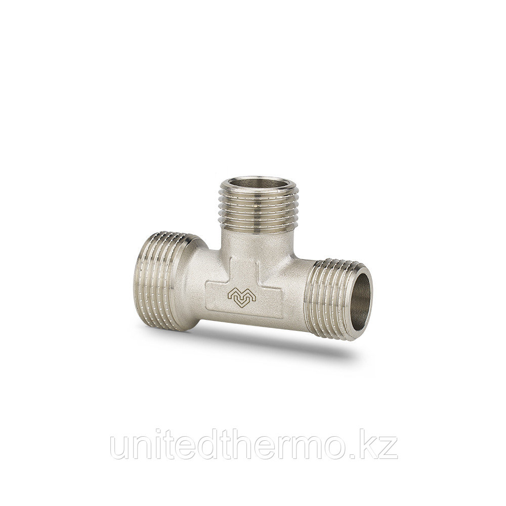 Тройник 3/4" x 1/2" x 1/2" НР переходной, никелированный, Varmega