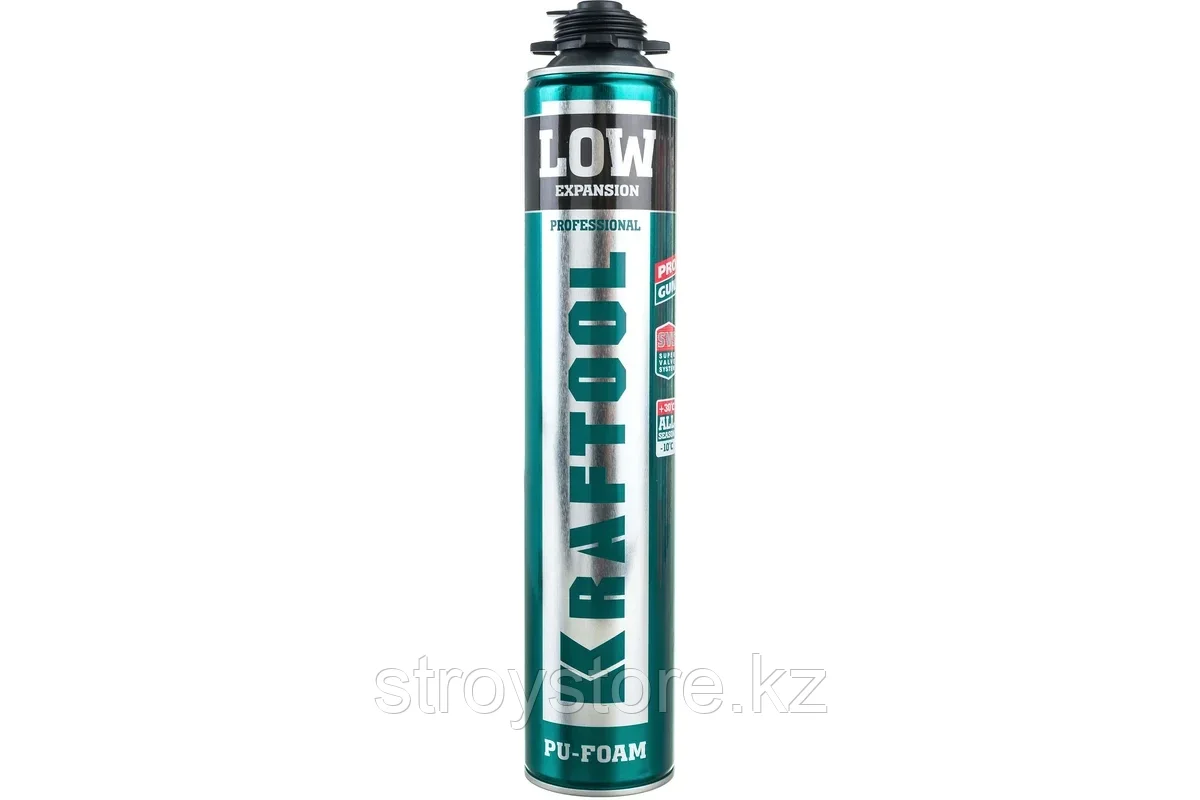 Пена монтажная, выход до 50л 800мл SVS не залипающий клапан, пистолетная всесезонная, KRAFTOOL LOW EXPANSION