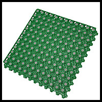 Противоскользящий дренажный модульный коврик Slip Aqua Green для бассейнов и душевых зон (размер = 30x30 см, цвет - зеленый, ПВХ)
