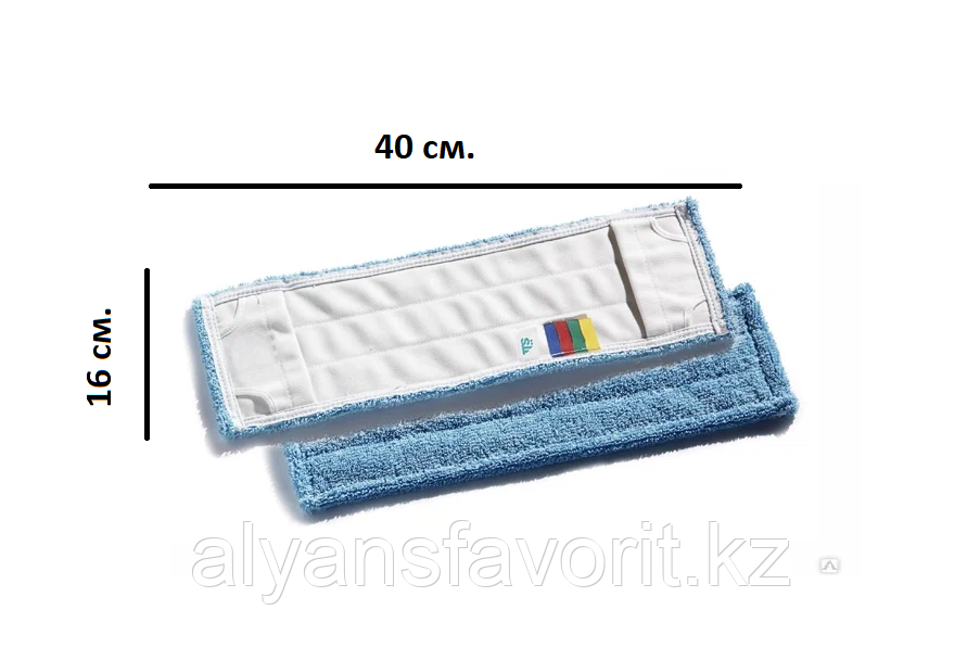 Моп голубой из микрофибры 40 см.(сменная насадка на швабру)