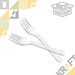 ВИЛКА пластиковая, прозрачная, ЛЮКС ЭЛПИ (100/2000)